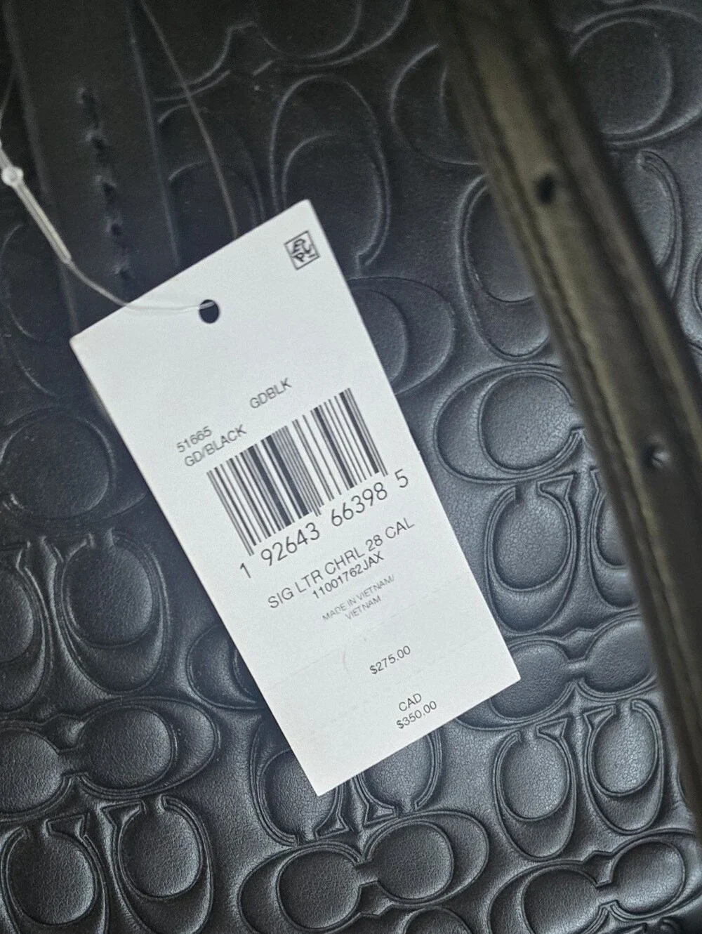 Coach Black Embossed Logo Leather Satchel with Crossbody Strap